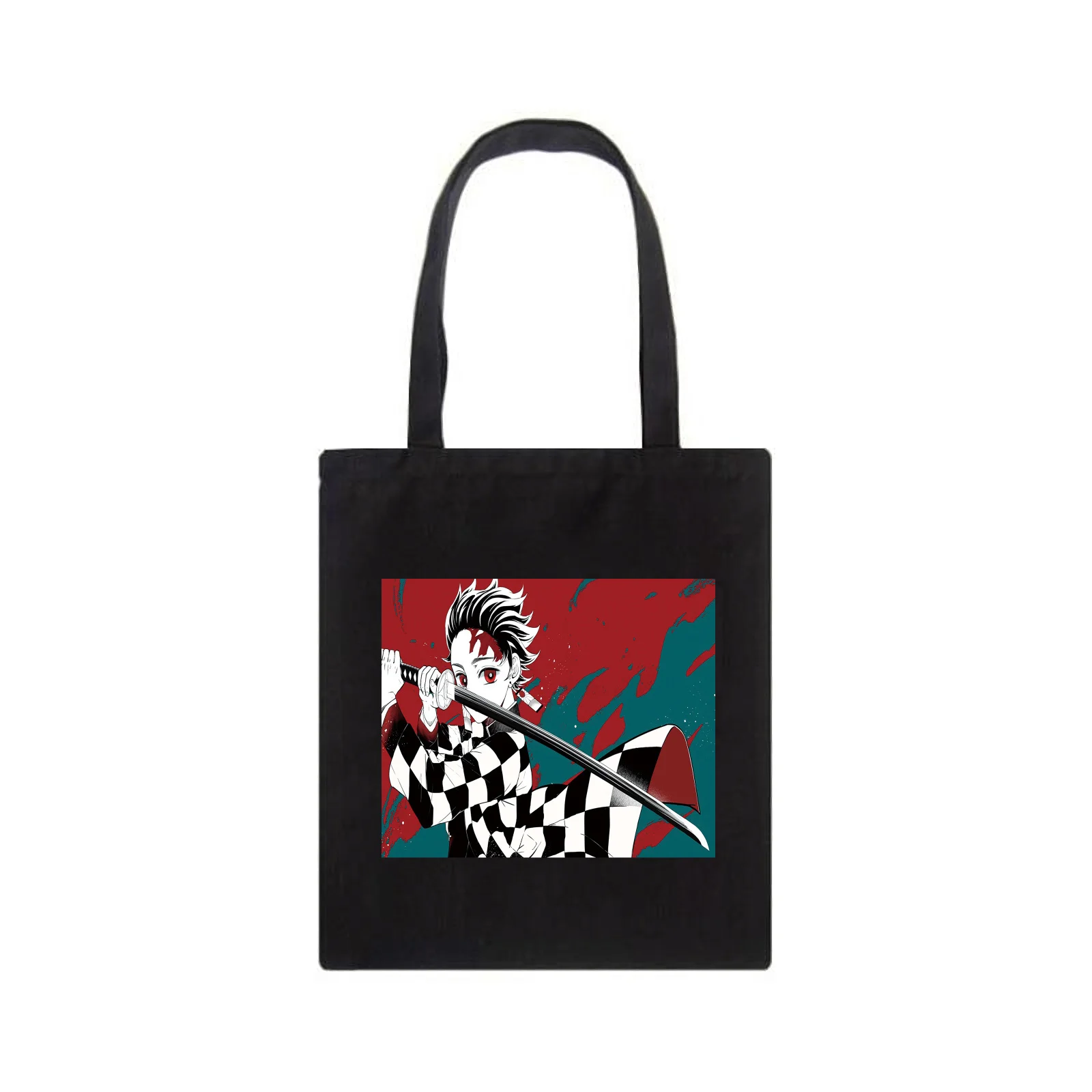

Demon Slayer Kimetsu No Yaiba Anime Canvas Bag Women Shoulder Bag Tanjirou Nezuko Funny Manga Handbag Tote Bag Girl Canvas Bags