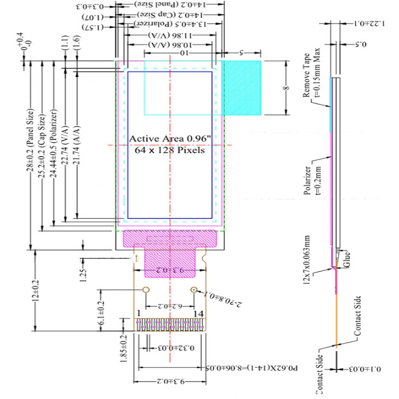 0,96 Zoll OLED-Modul 0,96 Zoll 12864-Bildschirm Weiß 128 x 64 OLED-LCD-LED-Anzeigemodul IIC SPI-Schnittstelle SSD1312 für Arduino – Detail 1