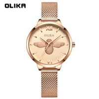oulijia new hot sale simple fashion trendy steel wire outer ring watch waterproof mesh belt for ladies