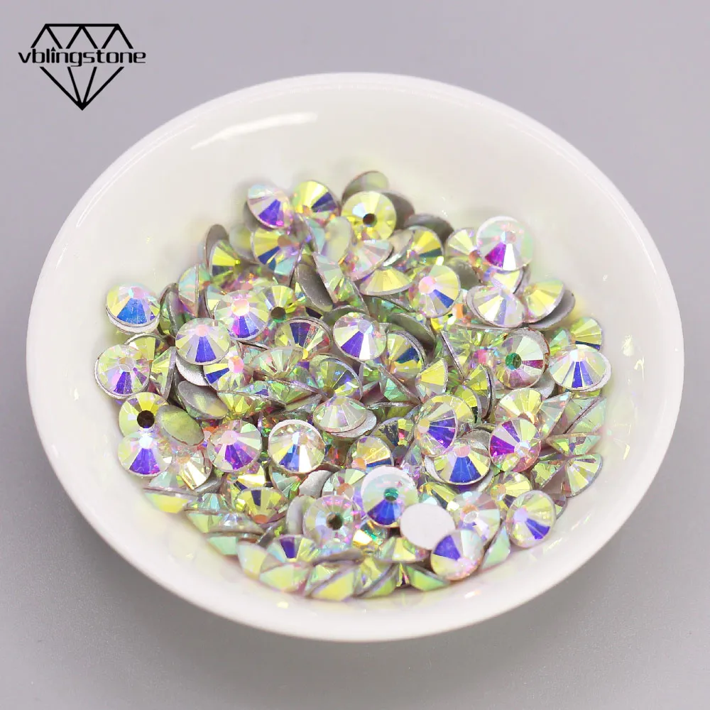 1440 шт. супер яркие стразы s не требующие горячей фиксации кристаллические АВ с
