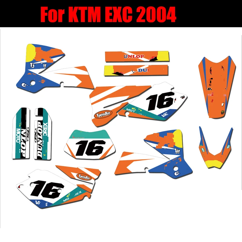 2004 для 125 200 250 300 350 400 450 525 EXC пользовательские мотоцикла Мотокросс Графика Фоновые