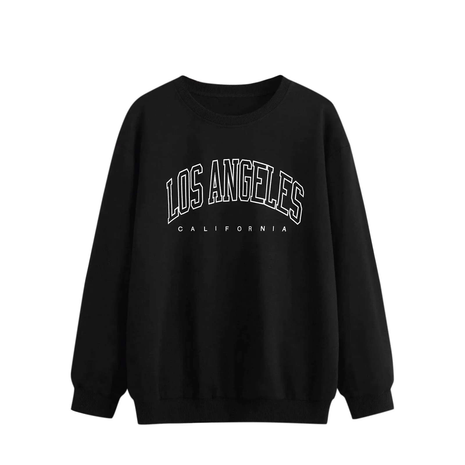 59# Women's Sweatshirt Tops Fashion Letter Print O Neck Long-sleeve Hooded Sweatshirt Tops Pullover Autumn Hooded Toppies