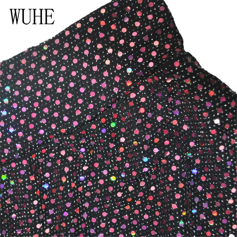 

WUHE Glitter Sequins Two Piece Set Phantom Color Snake Print O Neck Long Sleeve Top + Tight Pencil Pants Nightclub Streetwear