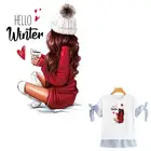 Нашивки из виниловой ткани Hello Winter, термопресс, толстовки с капюшоном, топы сделай сам, A-Level, моющаяся аппликация, переводки для красивой девушки