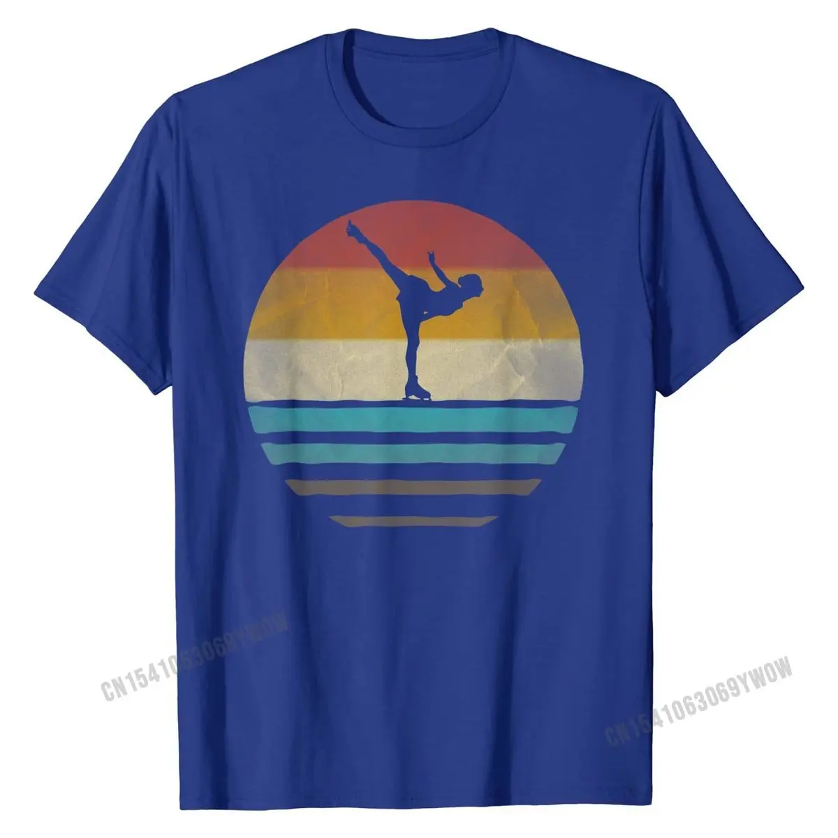 Ретро Винтаж Фигурное катание на коньках силуэт рубашка с принтом Distressed