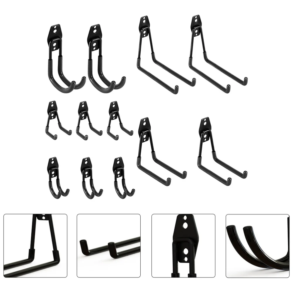 

12pcs Heavy Duty Metal Hooks Garage Wall Mount Storage Hook Garden Tools