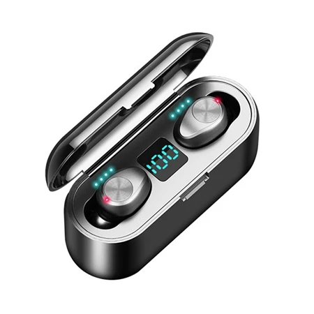 Version C Беспроводные стереозвуковые наушники 5,0, Bluetooth наушники с сенсорным управлением, наушники с микрофоном, 2000 мАч, зарядная коробка, цифровой дисплей - Цвет: Version C