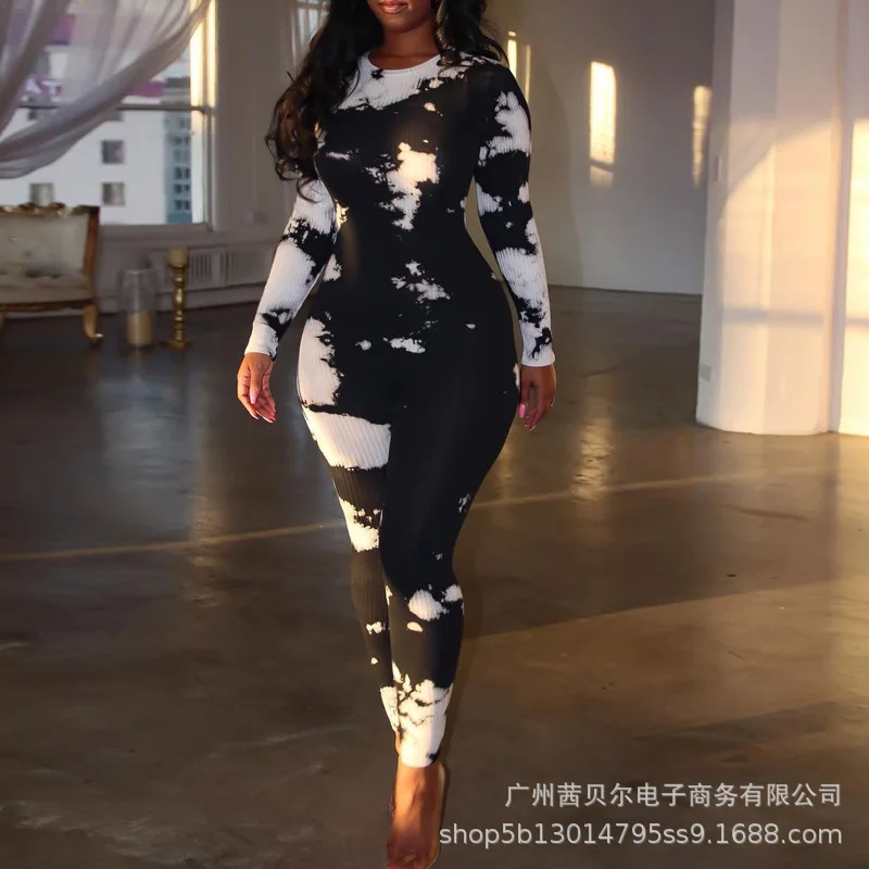

2021 new black tie-dye jumpsuit jumpsuit women