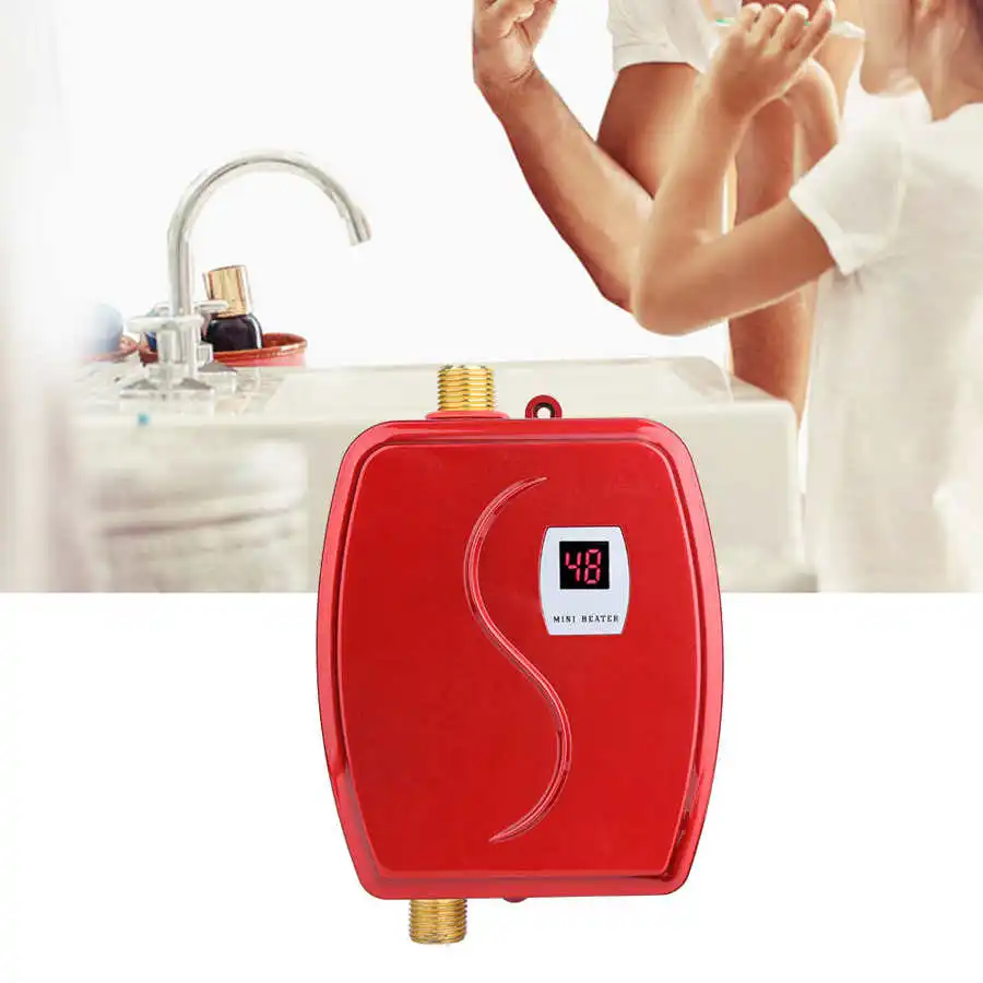 

220V -240V 3000W Mini Electric Tankless Instant Hot Water Heater Bathroom Kitchen Washing Tool UK Tankless Water Heater