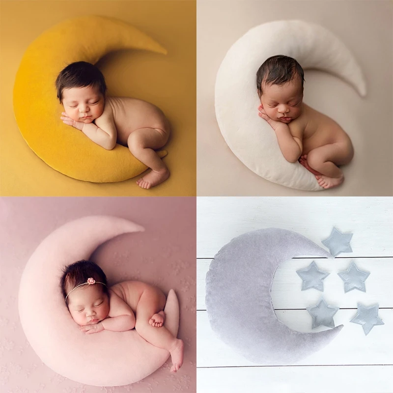 

Baby Photography Posing Props Moon Pillow Stars Set Newborn Infants Photo Shooting Accessories