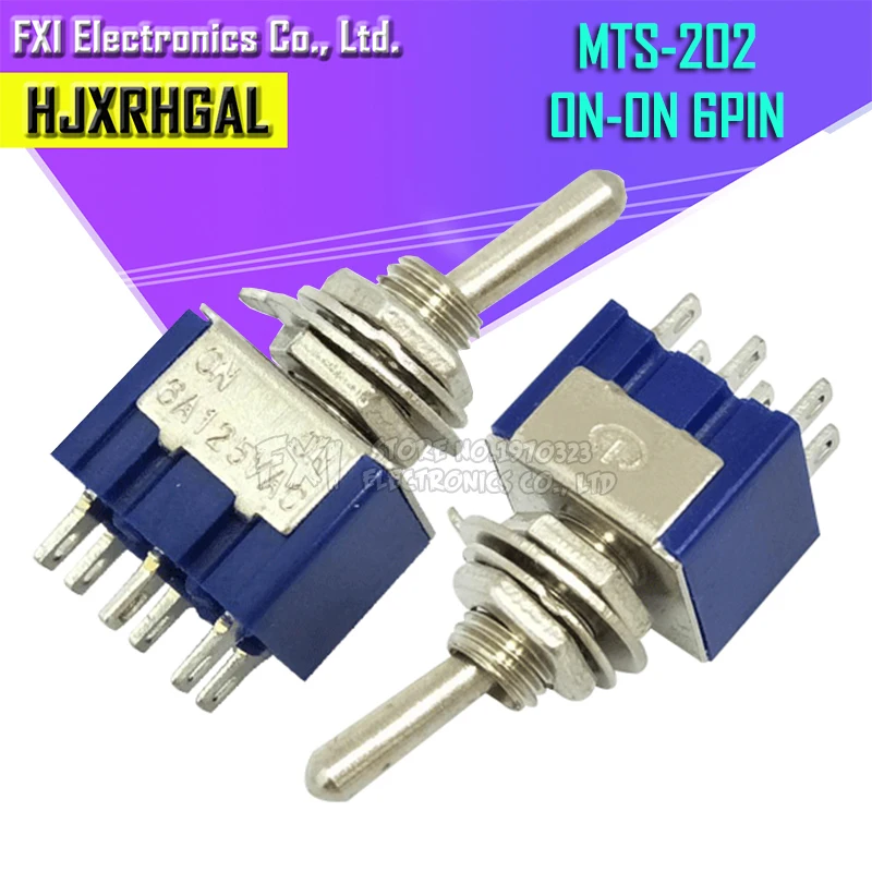 10 шт. MTS 102 103 202 203 6A 125V Mini 3/6PIN ВКЛ ВЫКЛ/ВКЛ ВЫКЛ ON тумблеры для переключения света