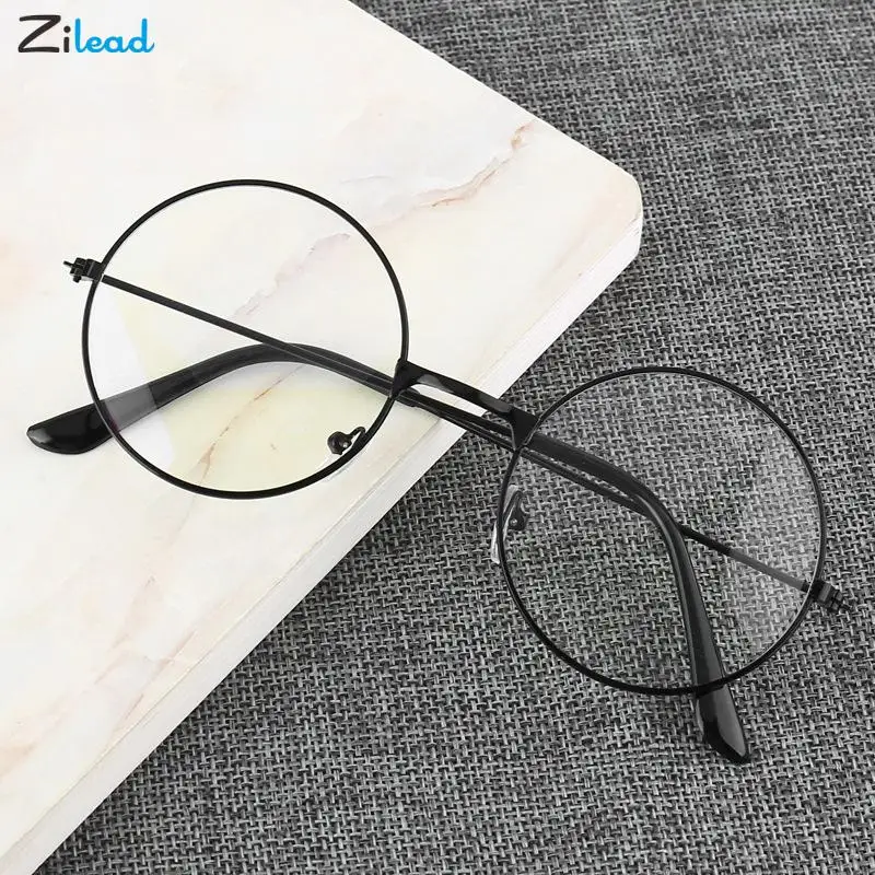 

Zilead Vintage Round Metal Frame Glasses For Women Men Clear Optical Eye Glasses Spectacles Blue-light Eye Protection Eyewear