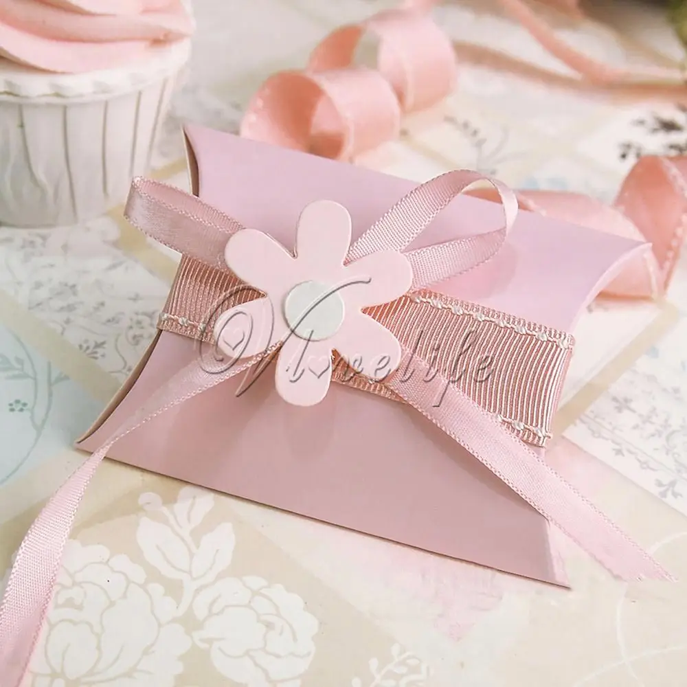 50 шт./лот новая стильная коробка в форме подушки для конфет Подарочная