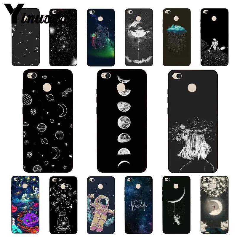 

Yinuoda sky Space planet Black white sun Moon stars Phone Case for Xiaomi mi5 6 A1 A2 Lite Mi9 9SE mi8lite F1 Mix2 2S Max2 3