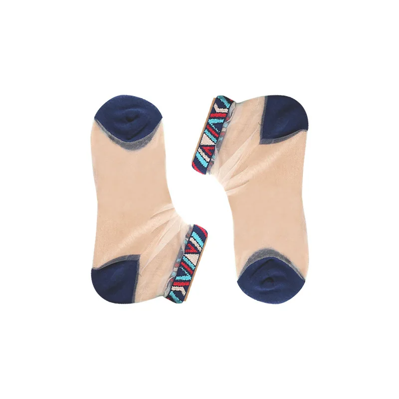 

New Spring and Summer Beautiful Women Socks Fashion Cotton Breathable Thin Ladies Sokken Ins Transparent Solid Color Short Socks