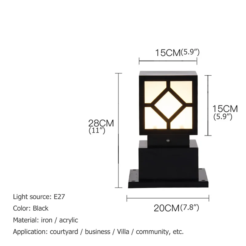 

OULALA Outdoor Wall Lamp Post Light Fixture Modern Patio LED Pillar Waterproof Lighting For Porch Balcony Courtyard Villa