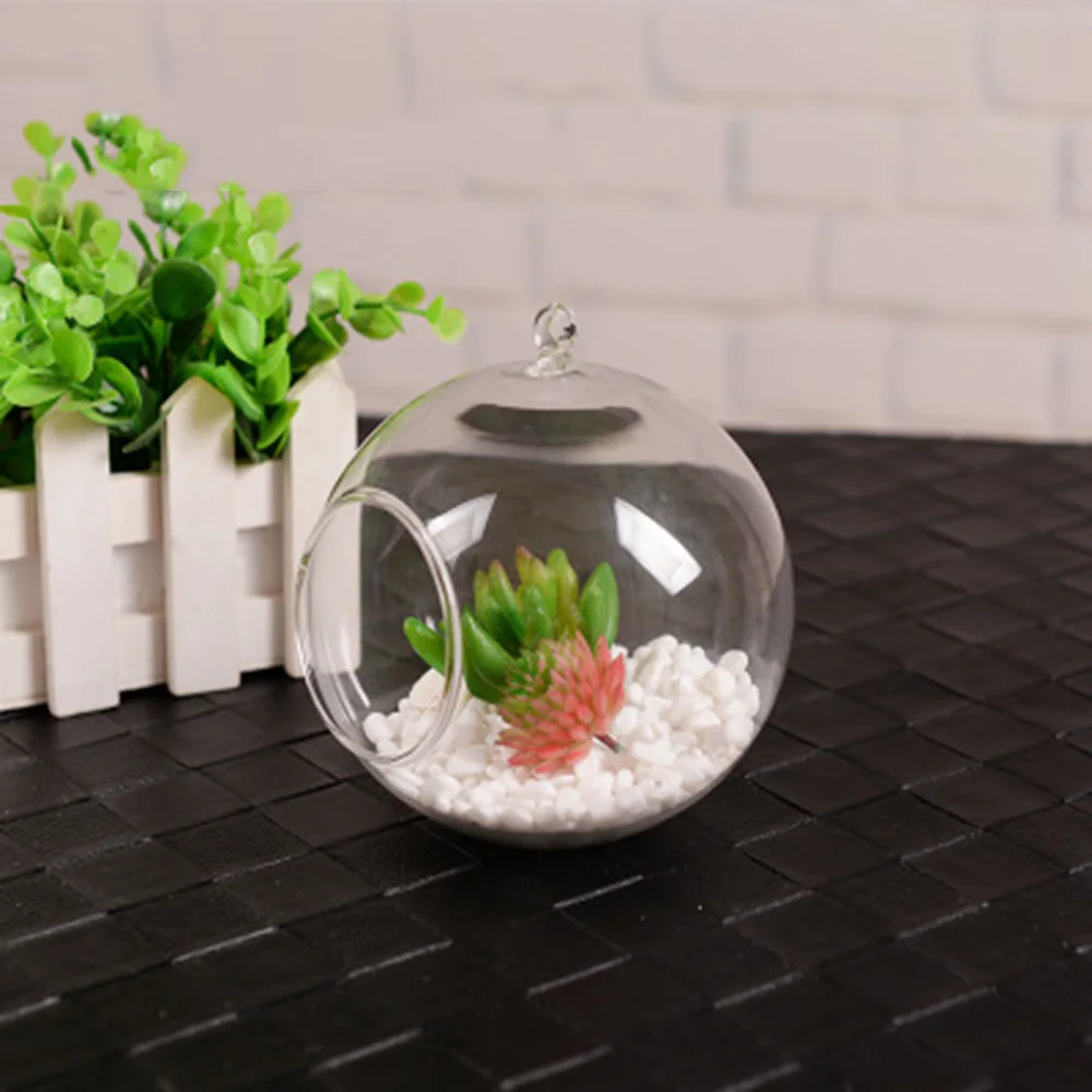 Hydroponics Planter Flower Pot Glass Clear Vase Hanging Ball For Succulent Planting Home Wedding Decor 8cm/10cm