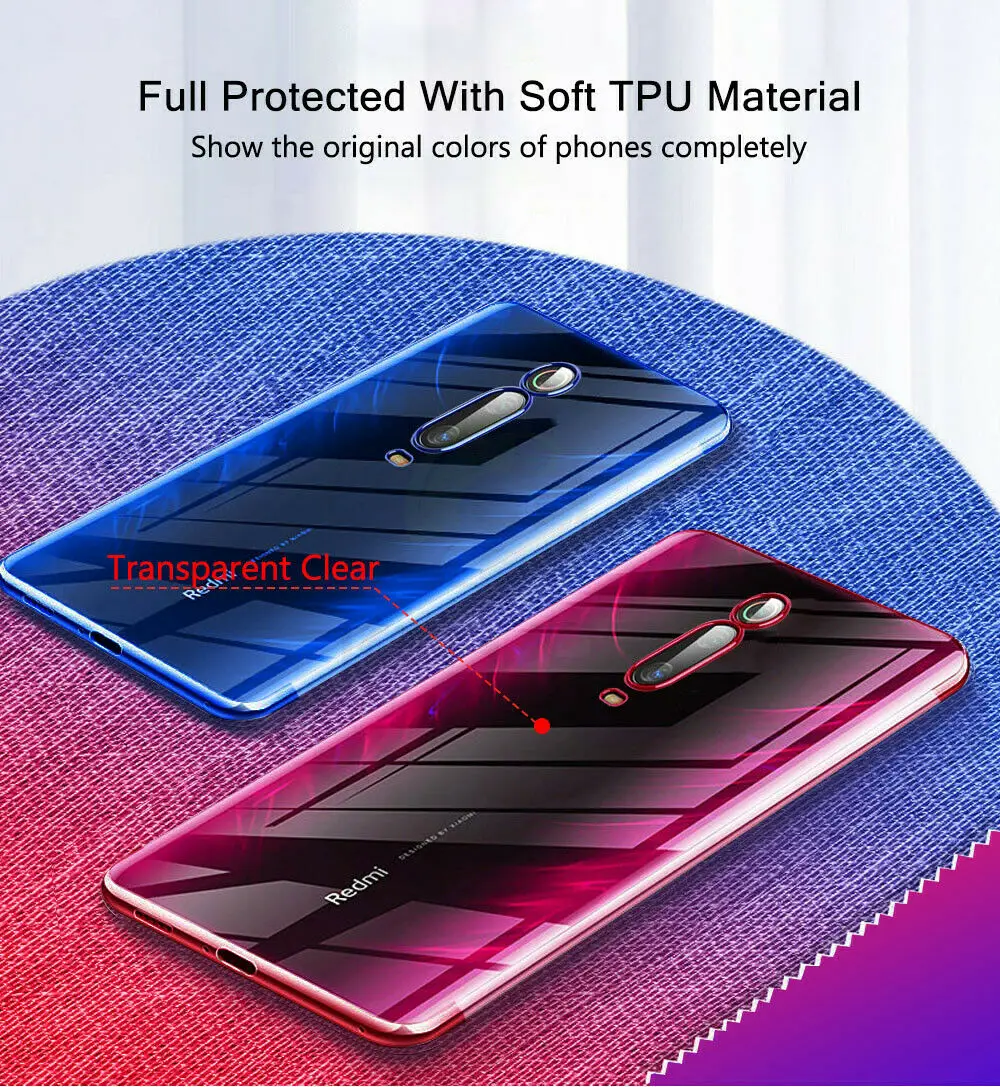 Прозрачный силиконовый чехол для телефона XIAOMI MI CC9 E 9 8 Lite A3 Redmi K20 Pro 7A 6A Note 6 7 5