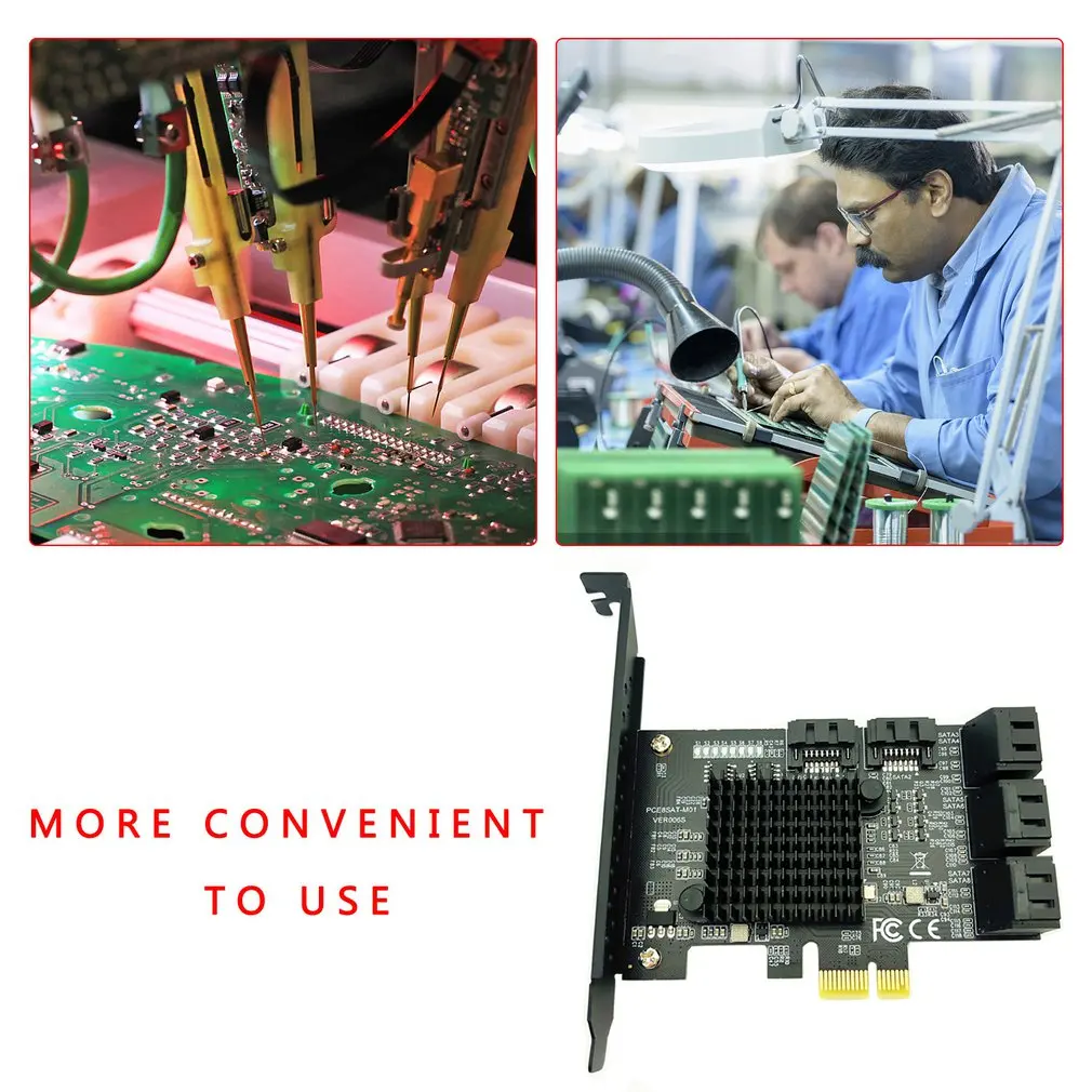 

8 Port SATA 3 PCI Express Expansion Card PCI-E SATA Controller PCIE 1X to SATA Card SATA3.0 6Gb Adapter Add On Cards for HDD SSD