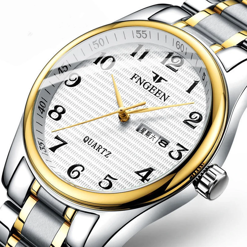 

2021 Fashion Waterproof Quartz Watches for Men Top Brand Luxury Stainless Steel Band Sports Wristwatch Date Calendar Watch