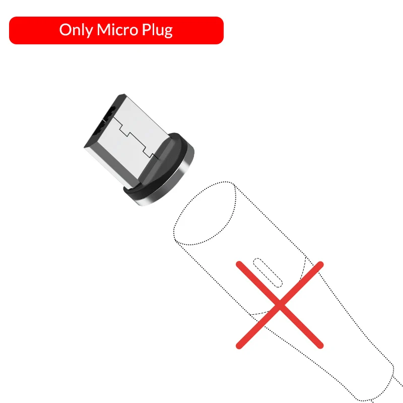 Only Micro Plug TOPK AM60 3A 3-го поколения, светодиодный кабель для быстрой зарядки, магнитный кабель Micro usb type C для iPhone 11X8 7, usb-кабель для зарядки и передачи данных - Цвет: Only Micro Plug