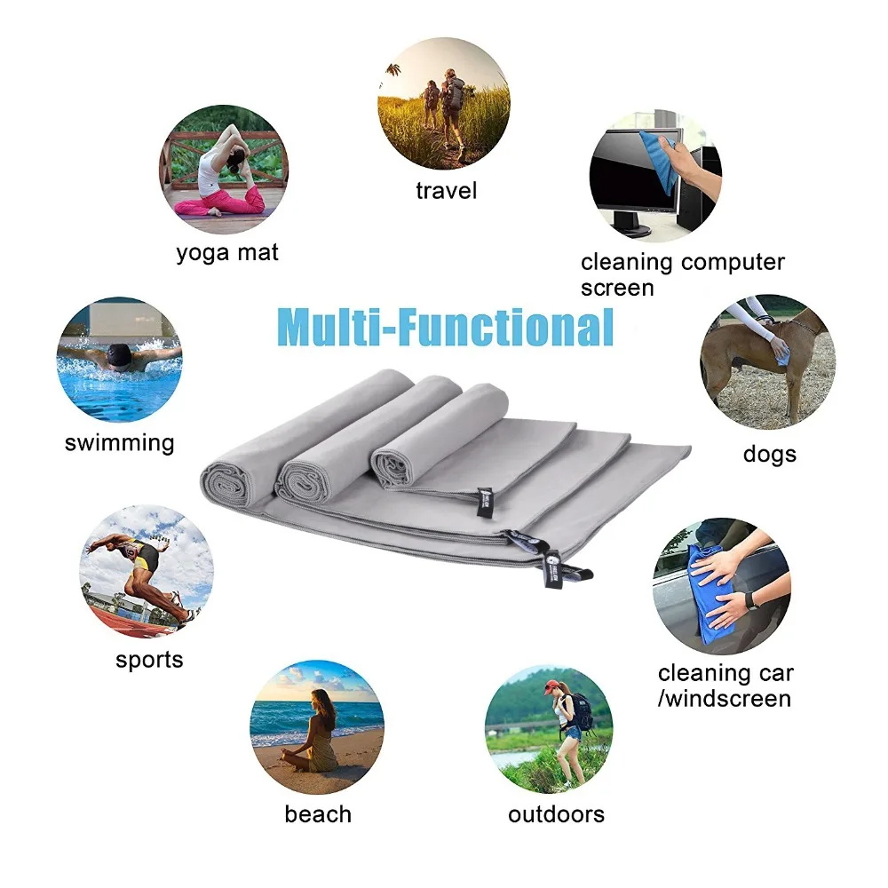 

Quick Dry Microfiber Towels for Travel Sports Super Absorbent Soft Lightweight Swimming Camping Gym Yoga Beach Hiking Cycling