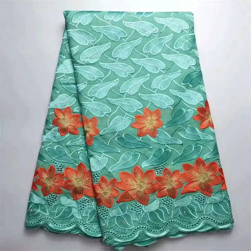 

Free Shipping African Swiss Voile Lace Fabric Embroidery Nigerian Flower Cotton Fabric Cord Lace For Diy Dress H2443
