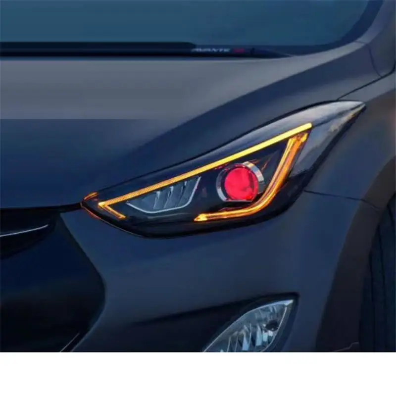 Боковой указатель поворота внешний стиль авто Drl светодиодные дневные ходовые части фары автомобильные фары в сборе для hyundai Elantra