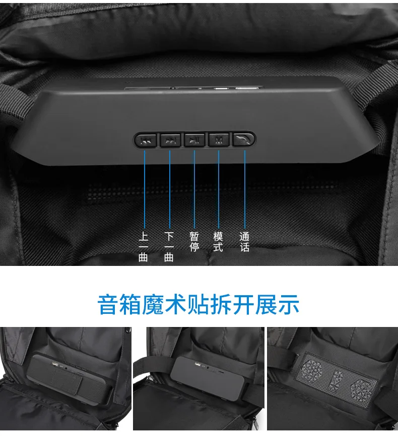 Bluetooth динамик рюкзак умная креативная дорожная сумка USB зарядка школьная сумка Высокое качество водонепроницаемый износостойкий рюкзак для мужчин