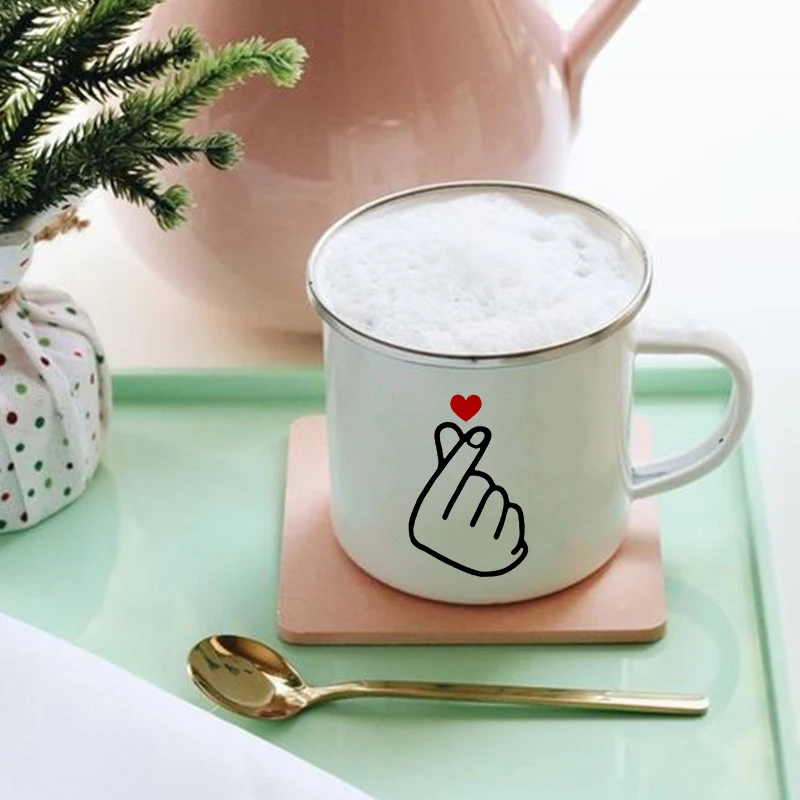 

Love Heart Print Creative Glass Coffee Tea Mug Drinks Dessert Breakfast Milk Jiuce Cup Water Mugs Handle Drinkware Vintage Gifts
