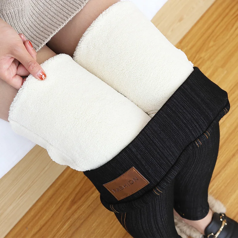 

Женские бархатные леггинсы ASHEYWR, зимние супер толстые облегающие леггинсы с высокой талией из овечьей шерсти, эластичные теплые леггинсы для женщин