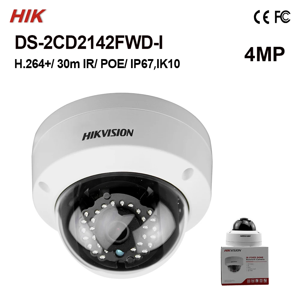 DS-2CD2142FWD-I оригинальная купольная камера Hik 4MP IPC IK10 H.264+ IR30m 128GB заменяет DS-2CD3145F-I Черная пятница