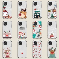 merry christmas new year elk santa claus phone case lambskin leather for iphone 12 11 8 7 6 xr x xs plus mini plus pro max