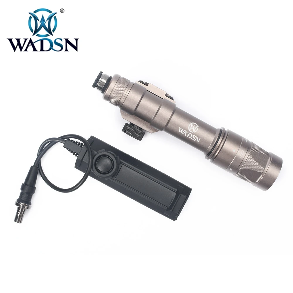 DE WADSN Softair Flashlight M600W With Dual Function Tape Switch KM2-A Lamp Module Strobe M600 Airsoft Torch WD04011 Weapon Lights - Цвет: DE