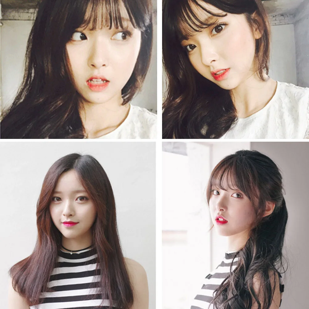 Женская модная мини-челка из синтетического волоса с искусственным волосом, расширение для волос High temperature silk wig fake bangs style on.