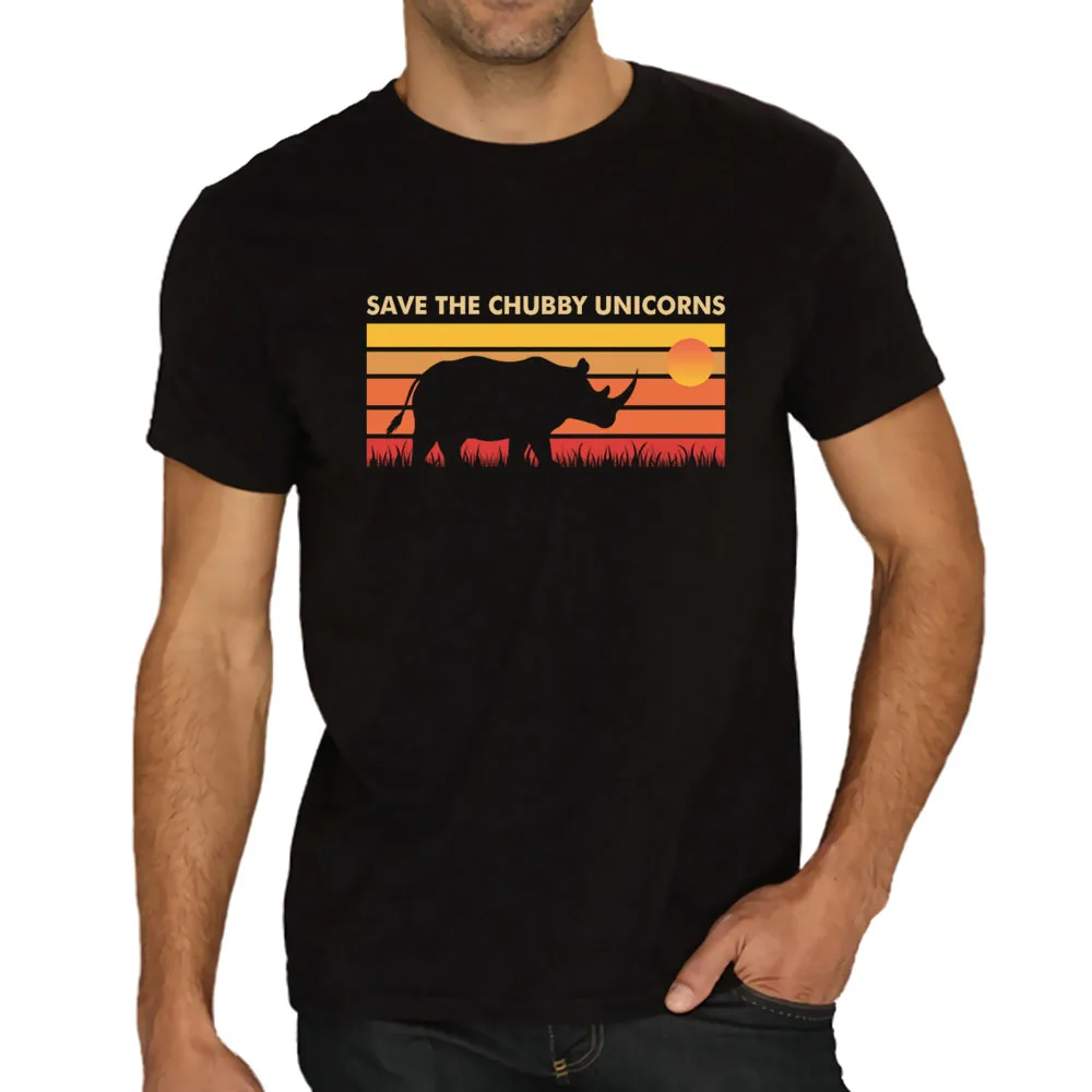 Новая Ретро футболка-бестселлер сохранение полных единорогов Рино винтажный