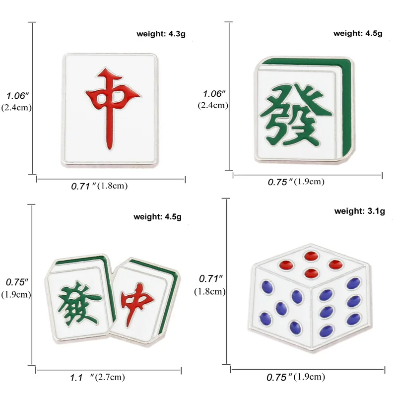 Металлический Эмалированный значок в китайском стиле для Маджонга | Украшения и