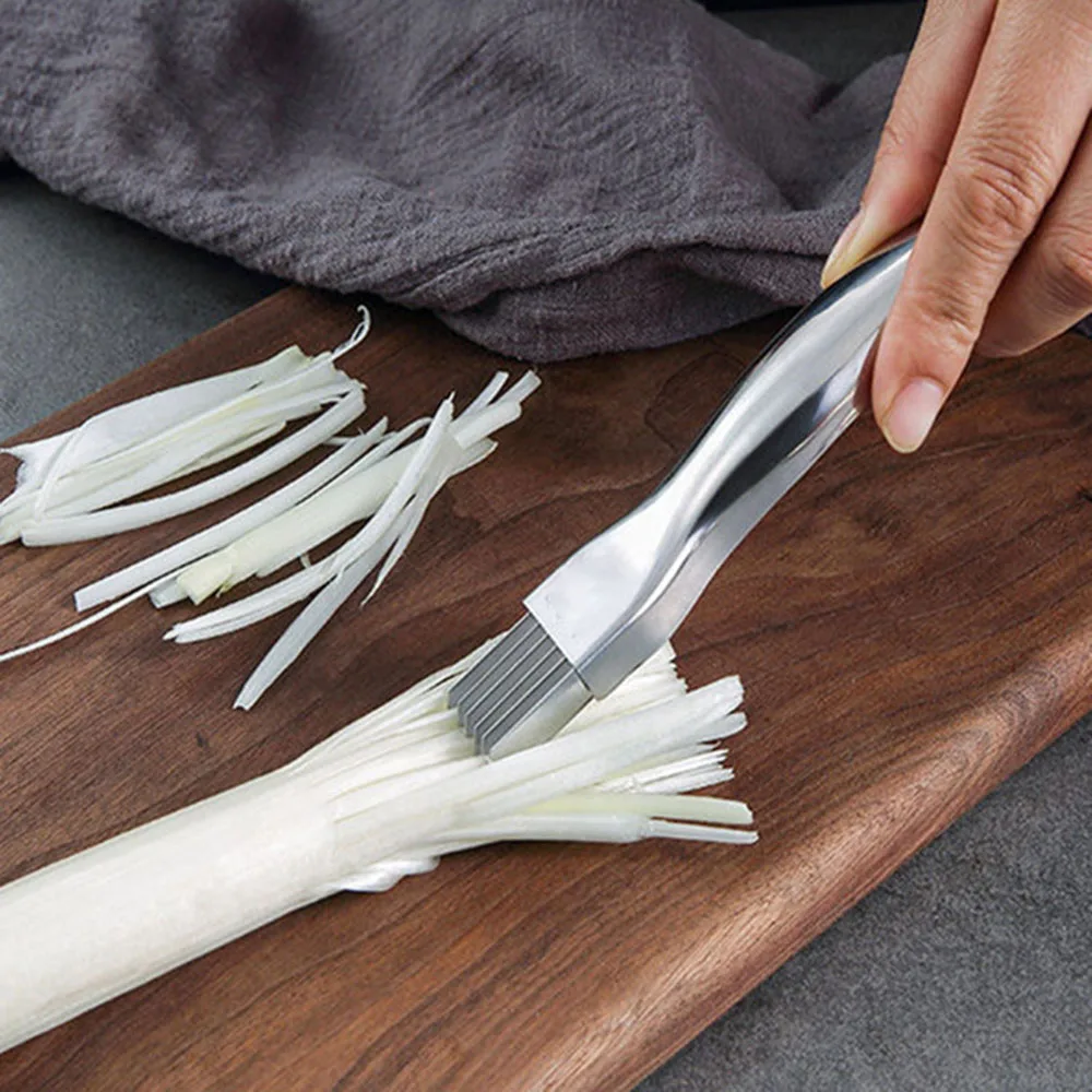 

New Stainless Steel Onion Slicer Cutter Scallion Cutter Knife Multi Vegetable Fruit Chopper Shredder Kitchen Gadget