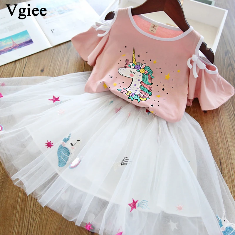 Платье для девочки Vgiee с рисунком единорога на лето 2019|Комплекты одежды девочек| |