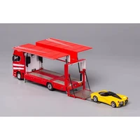 The GCD 1/64 Diecast Model Car S730 Enclosed Double Flying Wing Transport Trailer Alloy Penjing Collection