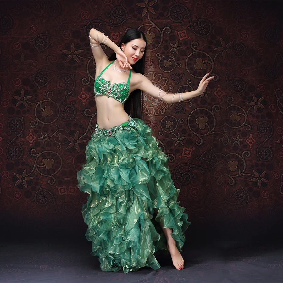 Костюм для танца живота бюстгальтеры топ пояс юбка карнавал Болливуд 2 шт. новый