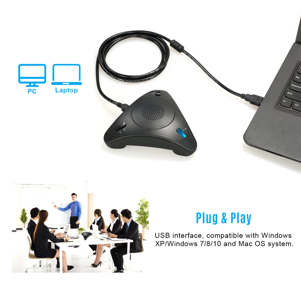 USB микрофон для конференц связи VOIP многонаправленный настольный проводной Built in