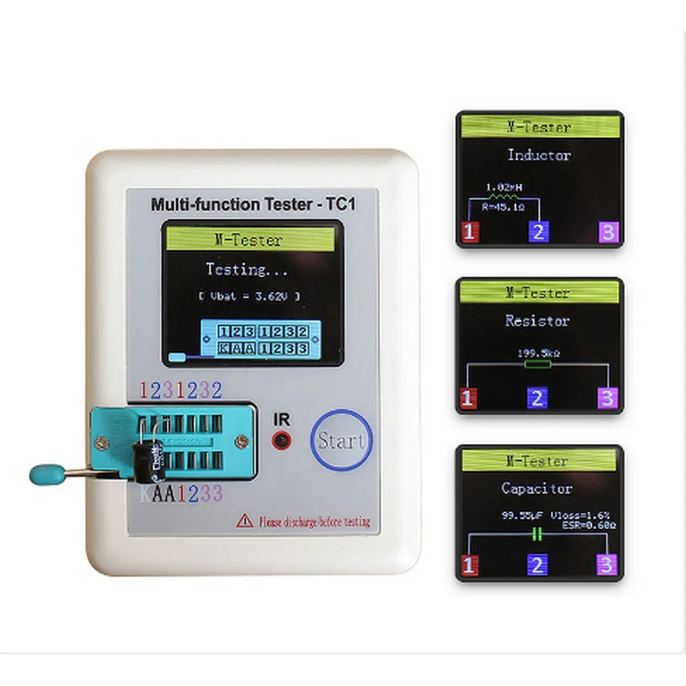 

LCR-TC1 Transistor Tester Multimeter Diode Triode Capacitance Meter Capacitor Resistor Gauge Multi-function Transistor Tester