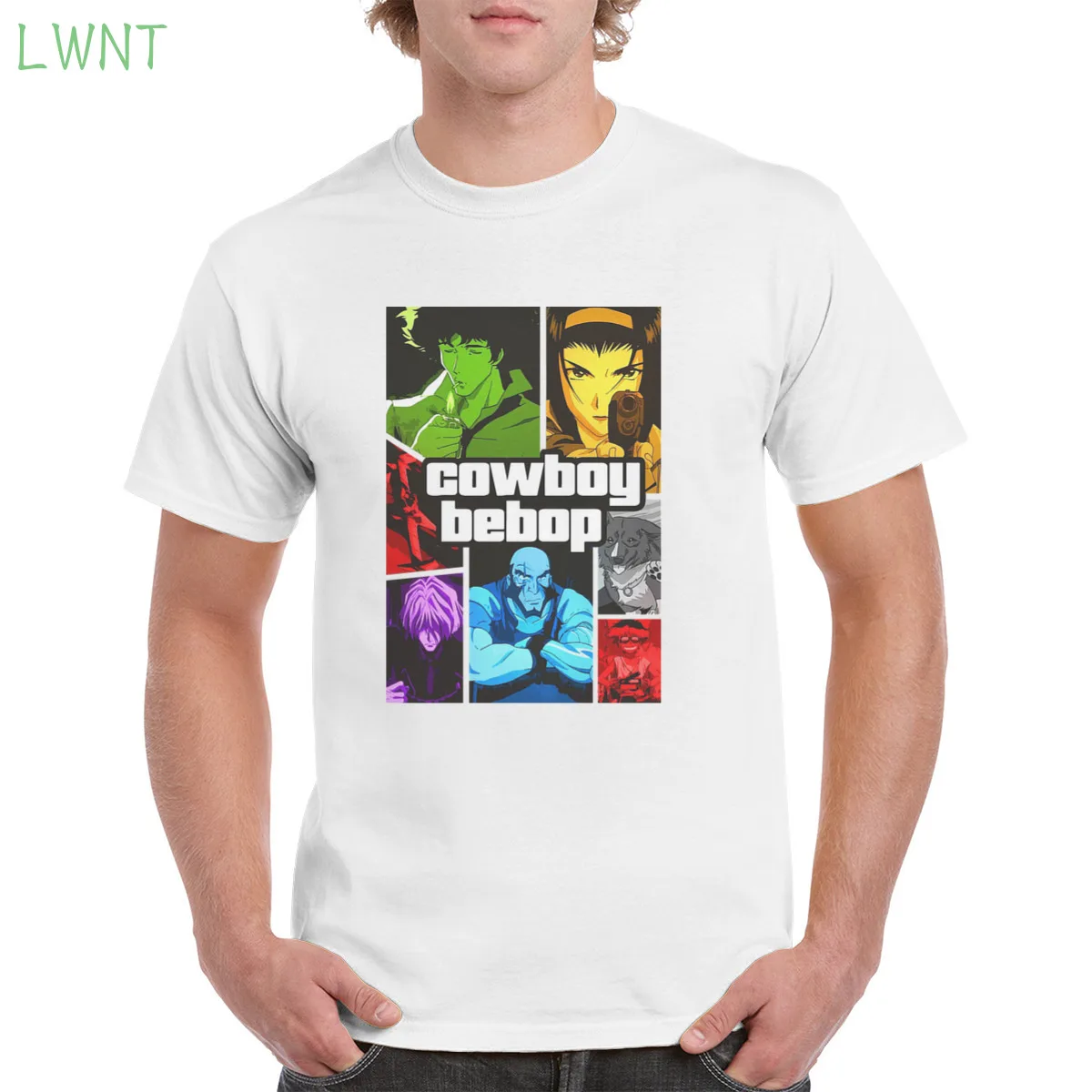 

100% Cotton Cowboy Bebop GTA V mosaic T Shirt Top Unisex Harajuku Aesthetic Tshirt Oversized clothes Female/Man's T-Shirts