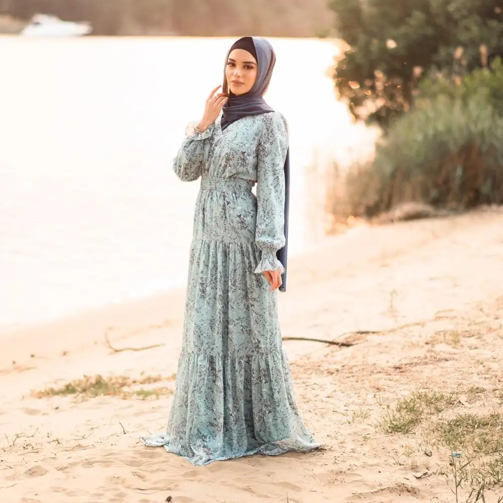 

Dubai Abaya Turkey Muslim Elegant Fashion Ladies Dress Islamic Cafetan Marocain Dress Vestidos Eid Mubarak European Clothing