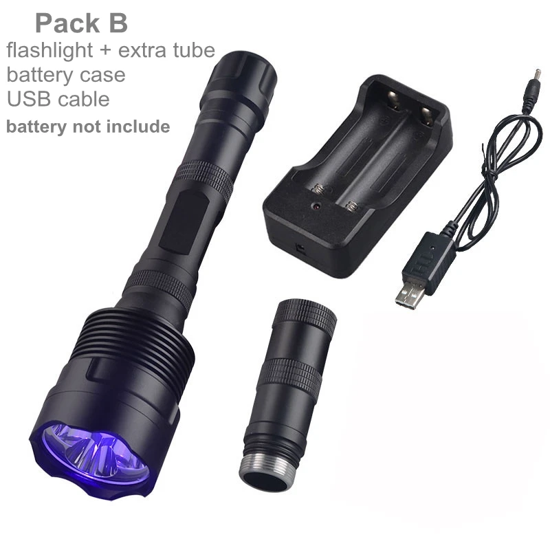 TMWT 3LED 10 W сильный УФ черный свет Torch Light 18650 ультрафиолетовый фонарик Фонари с USB Зарядное устройство