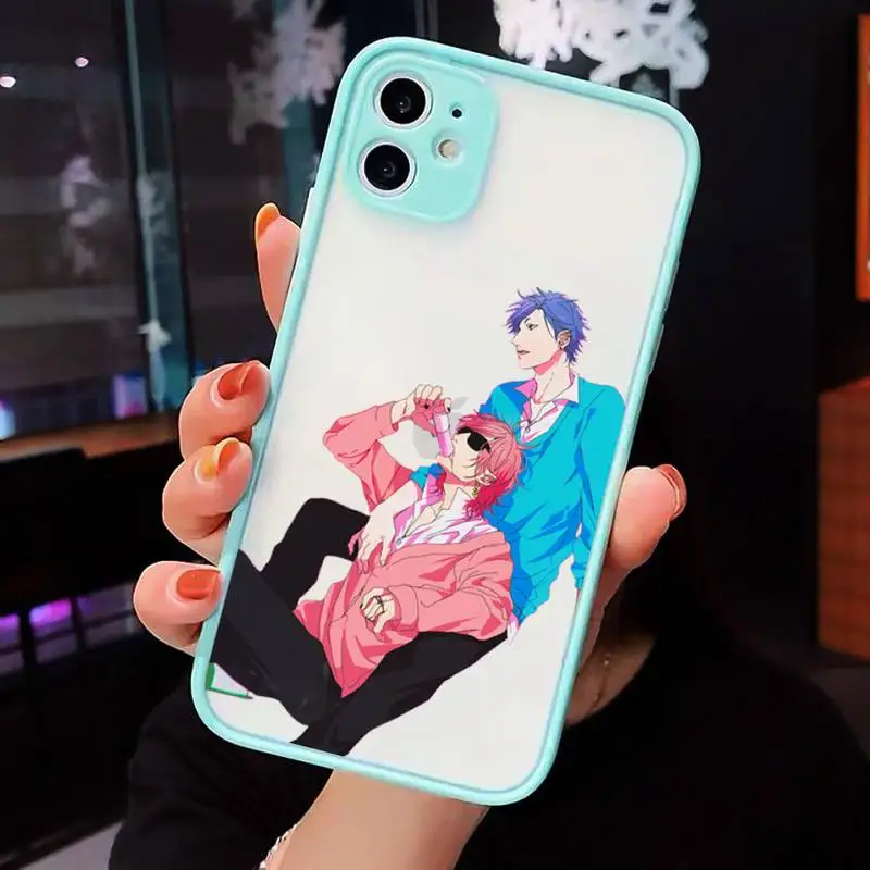 

Yarichin bitch Club Anime Phone Case For iPhone 12 11 Mini Pro XR XS Max 7 8 Plus X Matte transparent blue Back Cover