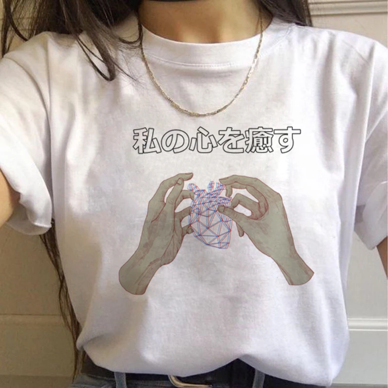 Vaporwave эстетическое 90s модные футболки для женщин Harajuku Ullzang футболки Графический Забавный мультфильм футболка Топ-безрукавка в уличном стиле женский
