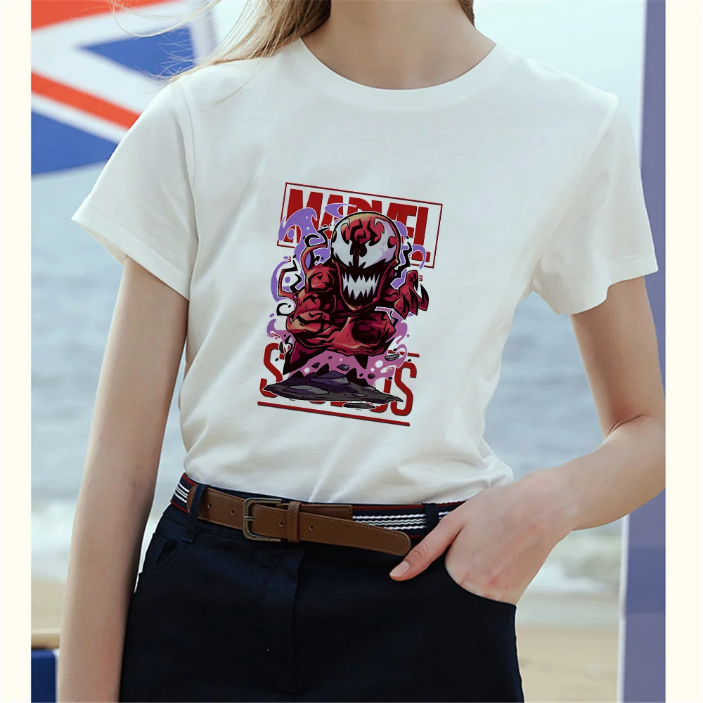 

Футболка женская летняя белая, с принтом Веном, суперхио, Марвел, Мстители