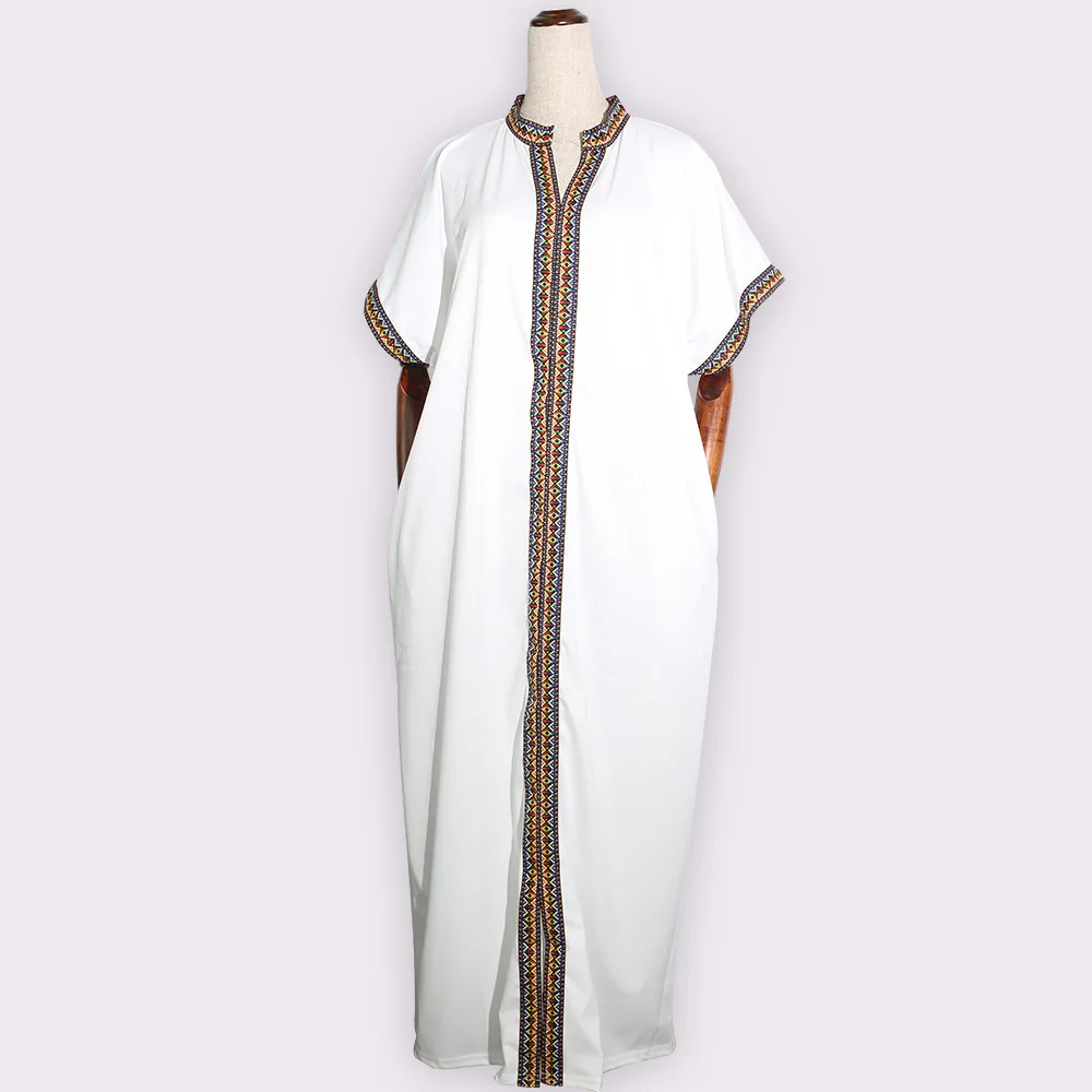 Африканские платья для женщин Boubou Africain африканские платья Женская африканская одежда Осенняя африканская одежда - Цвет: Белый